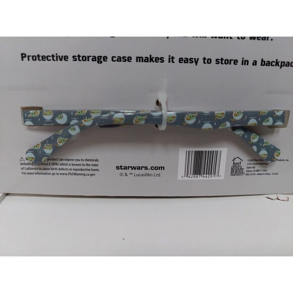 Star Wars The Mandalorian Kids Blue Light Glasses with Storage Case Light Green - Picture 4 of 4